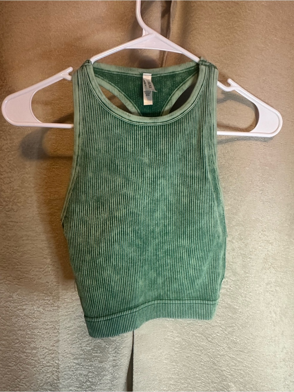 Zenana Outfitters Ribbed Racerback Crop Tank - Sage Green